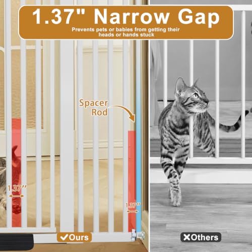 YZHDUXIU Extra Tall Cat Gate,Extra Wide Adjustable Gate(White 55" T*48" W) - Image 3