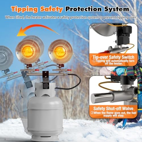 SISUPASSIE 30000BTU Propane Heater, Portable Propane Heater for Outdoor Use with 3 Adjustable Modes and Safety Shut-off Valve for Patio, Camping, Fishing, Garage - Image 4