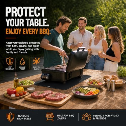 31 x 24 Inch Heat Resistant Mats for Countertop and Tabletop Grill, 2MM - Image 2