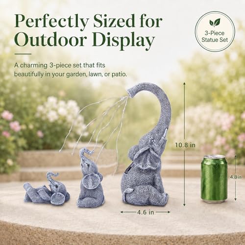 Qeeman Solar Elephant for Garden Decor: Weatherproof Resin Statues - Image 3