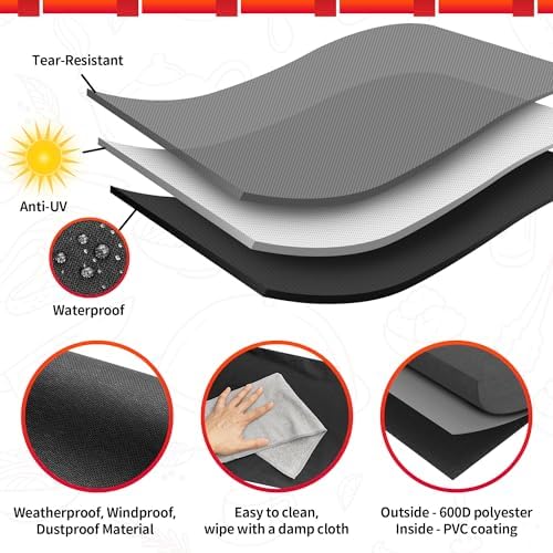 NEXCOVER Kettle Grill Cover-26.5 Inch Charcoal BBQ Smoker Cover Round for Barbecue, Fade & UV Resistant Small Waterproof Weather Resistant Material for Weber 22" Charcoal Grill - Image 3
