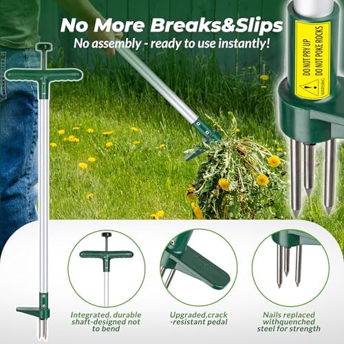 Walensee Weed Puller, Stand Up Weeder Hand Tool, Long Handle Garden Weeding Tool with 3 Claws, Hand Weed Hound Weed Puller for Dandelion, Standup Weed Root Pulling Tool and Picker, Grabber (1 Pack) - Image 5