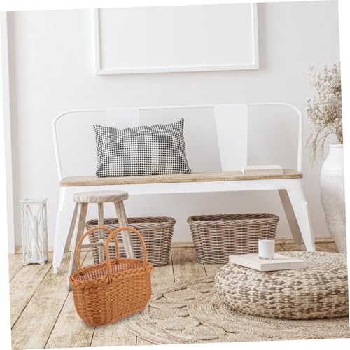 Woven Storage Basket, with Handle, Lightweight Fruit Snack Organizer - Image 6