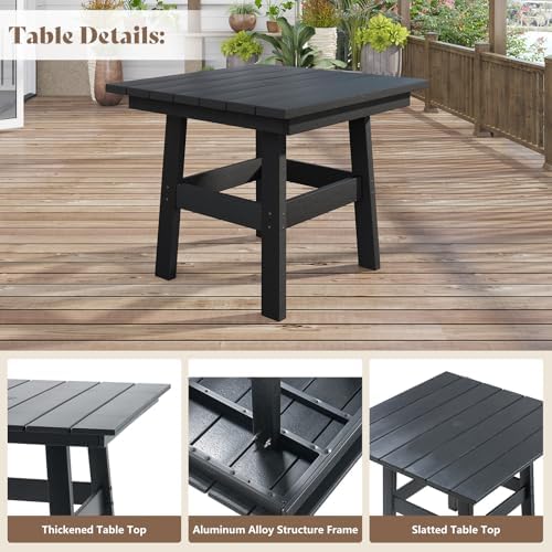 AMERLIFE 5 Piece HDPE Outdoor Dining Set with 36.8" Patio Table and Chairs - Image 6
