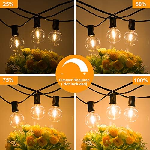 120FT Outdoor G40 LED Globe String Lights Dimmable Waterproof Shatterproof - Image 2