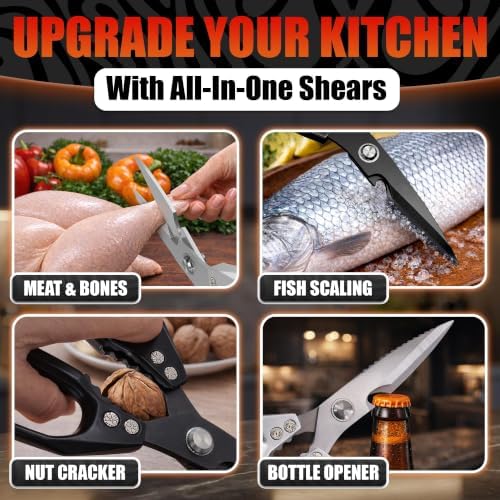 Stainless Steel Poultry Shears Set of 2, Aluminum Handles - Image 3