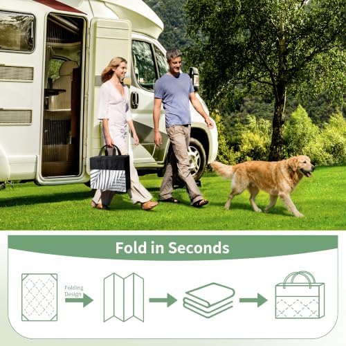 GENIMO Outdoor Rug, Waterproof Plastic Rugs for Patio, 8'x10' Led Grey - Image 6