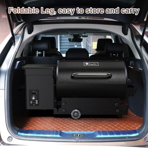 Electric Wood Pellet Grill & Smoker with Foldable Legs, 456 SQ.IN Grill Capacity, 11LB Pellet Hopper, PID Temperature Control 180-425°F, Portable Foldable Design for Backyard Camping Bake and Roast - Image 2