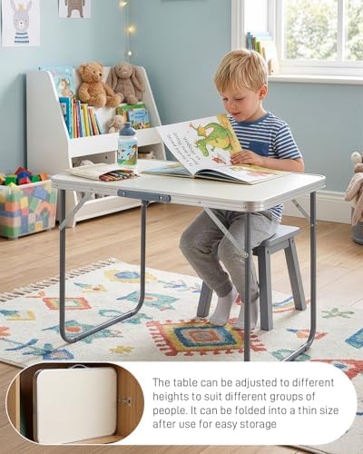 Outvita 2.3ft Portable Folding Camping Table Lightweight Suitcase White - Image 6