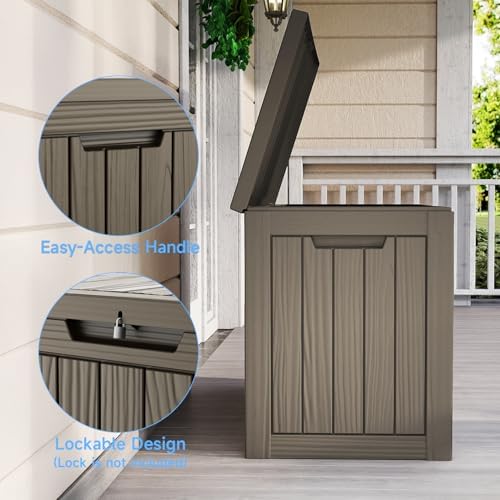 55 Gallon Outdoor Storage Box Waterproof, UV Resistant Resin Deck Box for Patio Furniture, Outside Storage Box for Garden Tools, Patio Cushions, Grey - Image 4
