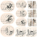 120Pcs Western Party Decorations Western Cowboy Paper Plates and Napkins Cups Rodeo Theme Disposable Tableware Set for Wild West Cowboy Cowgirl Birthday Baby Shower Party Supplies, 30 Guests by Unknown