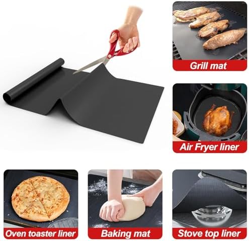 UBeesize 2 Pack Nonstick Grilling Mats for 22 Inch Blackstone Griddle, Resuable Cooking Mats for Grilling, BPA and PFOA Free Heavy Duty BBQ Grill Mats, Griddle Accessories Kit -22 x 16 Inch - Image 5