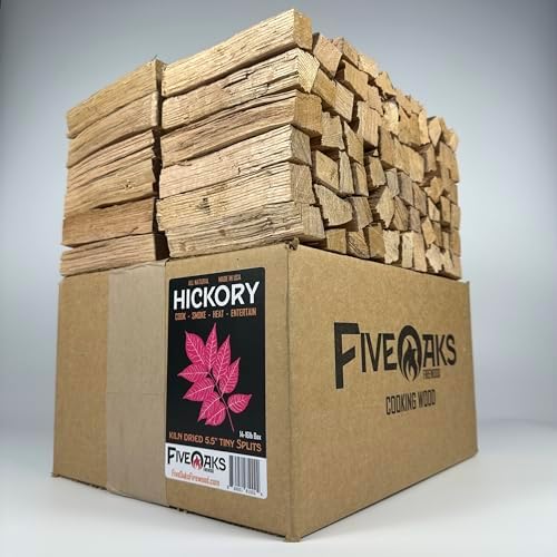 Kiln Dried Hickory Pizza Oven Wood, Mini 5 Inch Cooking Wood for Ooni, Gozney, Bertello Pizza Ovens - Approx 16lbs Product of USA (1,000 Cubic Inches) by Unknown