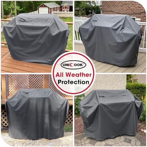 Unicook Grill Cover Heavy Duty Waterproof Fade Resistant, 60 Inch, Gray - Image 6