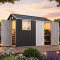 DWVO 10x8ft Outdoor Storage Shed with Window & 3 Lockable Doors by DWVO