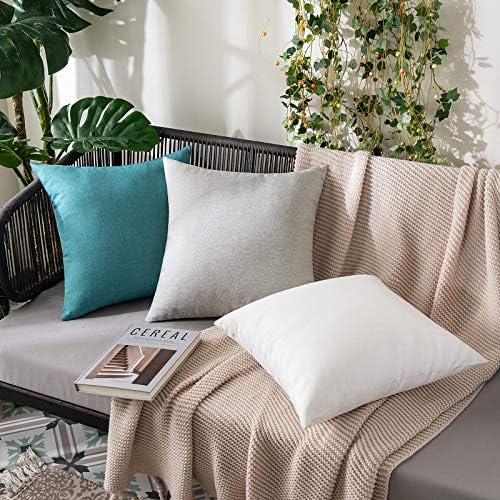 MIULEE Decorative Outdoor Pillow Covers Euro Waterproof 22x22 Turquoise - Image 5