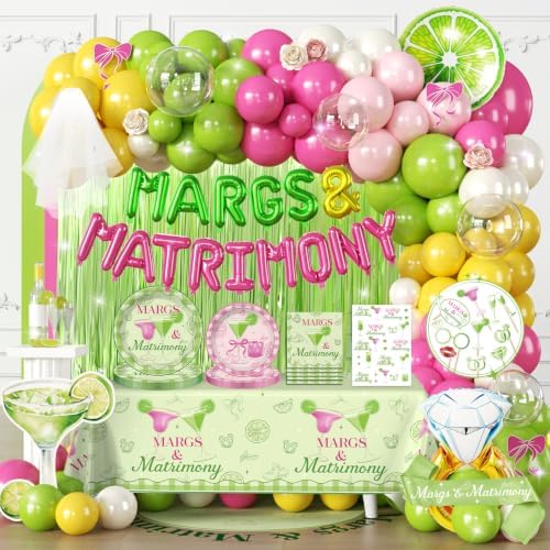 cocomigo 264pcs Margs and Matrimony Bachelorette Party Set, for 25 Guests by cocomigoPartyHome