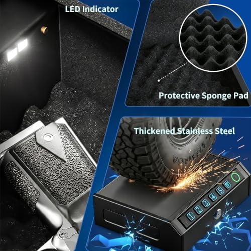 RORMGO Biometric Gun Safe for Handgun Fingerprint Quick Access for Lock Box - Image 3