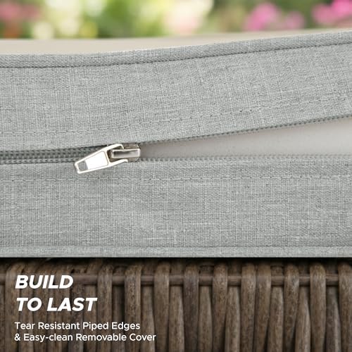 Outdoor Chair Cushions, Set of 4, 18.5 x 16 Inch, Light Grey - Image 6