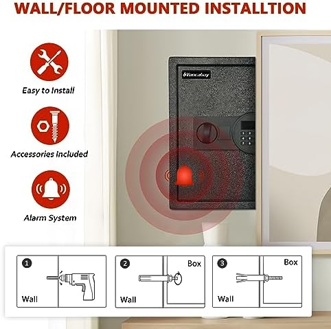 Voncabay Money Safe Box for Home with Digital Keypad, 1.5 Cu. Ft., Black - Image 3