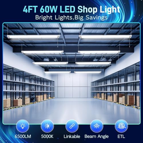 hykolity 4FT Linkable LED Shop Light for Garage, 6500LM - Image 2
