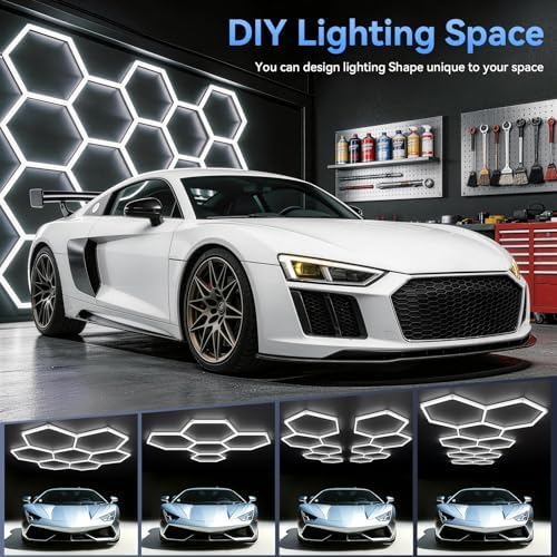 LZHOME Hexagon 5000K LED Garage Lights: 25 Pack Updated 1.31-inch Wider Size,26300LM Super Bright Hex Lighting Ceiling LED Shop Light for Garage, Car Detailing, Workshop, Warehouse, Gym, Basement - Image 2