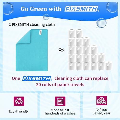FIXSMITH Shop Towels-200 Pack, Multi-Functional Shop Rags, 12 x 16 in Microfiber Cleaning Cloth, Highly Absorbent Cleaning Rags, Cleaning Towels for Car Kitchen Home Office - Image 6