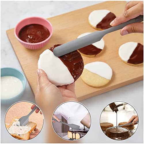 HOTEC BPA-Free Silicone Rubber Spatula Set, Grey, Set of 5 - Image 4