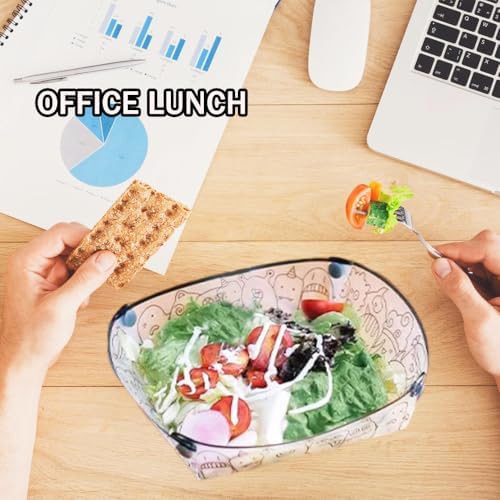 MIUPOO Collapsible Plate Set,Portable Mess Kit,Food Grade Material Free Folding Plate for Lunch Family Picnic, 8×7.5×2.2 Inches,4 Pieces. - Image 5