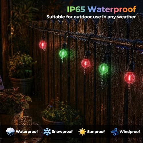 GvvooHome G40 Colored LED Outdoor String Bulbs for Christmas, 36 Pack - Image 4
