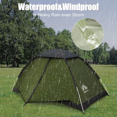 Night Cat Backpacking Tent for One 1 to 2 Persons Lightweight Waterproof Camping Hiking Tent for Adults Kids Scouts Easy Setup Single Layer 2.2x1.2m - Image 5