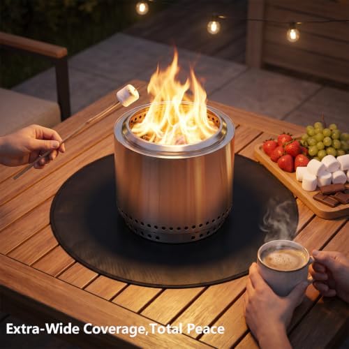 SheeChung Tabletop Fire Pit Mat Round 20" for Solo Stove Mesa XL,Fireproof - Image 3