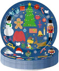 WRAPAHOLIC 25Pcs Christmas Paper Plates - 9 Inch Blue Holiday Party Disposable Plates Decorative Dinner Plates for Christmas Party Tableware Supplies Table Decor by WRAPAHOLIC