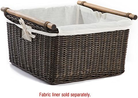 The Basket Lady Deep Pole Handle Wicker Storage Basket XL Walnut Brown - Image 2
