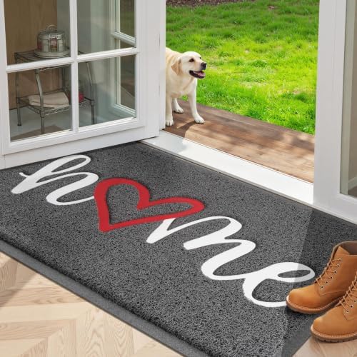 StepLively Door Mat Indoor Outdoor Welcome Mat for Entrance, 35x24in Grey by StepLively