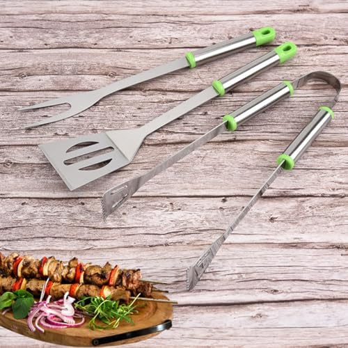Stainless Steel BBQ Grill Tongs Set, Professional Barbecue Cooking Tool - Image 5