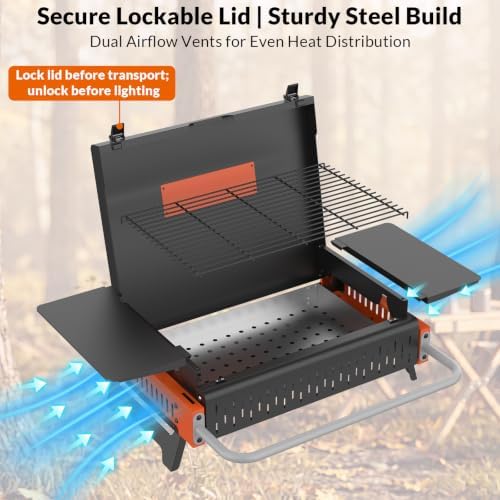 Portable Charcoal Grill, Foldable Tabletop BBQ Grill for 2-4 People - Image 6