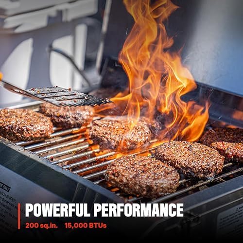 Monument Grills Tabletop Propane Gas Grill for Outdoor Portable Camping Cooking with 1 Pound Tank Adapter(2 items) - Image 4