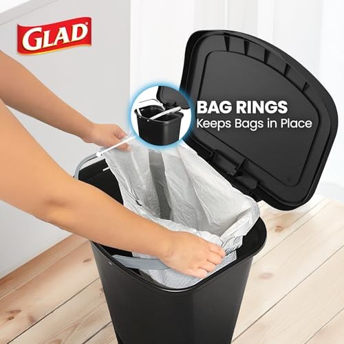 Glad Trash Can with Clorox Odor Protection | Plastic Bin, 13 Gal, Black - Image 5