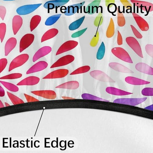 Fitted Round Tablecloth with Umbrella Hole and Zipper Spring or Summer Floral Outdoor Elastic Table Cloth 45"-56" Oil-Proof Waterproof Patio Table Cover for Picnic Party - Image 4