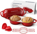 Mini Double Dutch Oven for Sourdough, Enameled Cast Iron Bread Pan, Red by Unknown