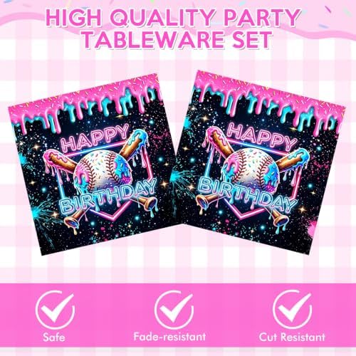 40Pcs Ice Cream Drip Baseball Party Decorations Supplies - Image 4