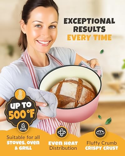 CRUSTLOVE 5 QT Cast Iron Bread Oven with Lid for Sourdough Bread Baking Set - Image 6