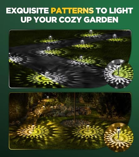 10 Pack Ultra Bright Solar Lights Outdoor Waterproof, from Dusk to Dawn Up to 12H Outdoor Solar Lights, Auto On/Off Solar Powered Garden Pathway Lights, Landscape Lighting Decorative for Yard, Patio - Image 2