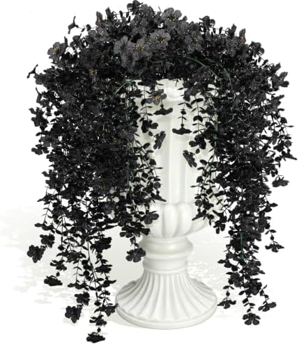 RECUTMS Black Hanging Flowers 3Pcs Artificial Petunias for Outdoors by RECUTMS