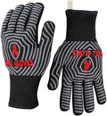 QUWIN BBQ Gloves, 1472°F Heat Resistant Grilling Gloves Silicone Non-Slip Oven Mitts, Kitchen Gloves for BBQ, Grilling, Cooking, Baking(One Size Fits Most, Black)- 1 Pair by QUWIN