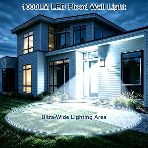 LIT-PaTH Outdoor Wall Light Fixture, Aluminum, LED 5000K, Black, 1 Pack - Image 5