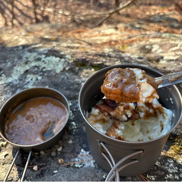 Maxi Titanium Pot 1100ml with Frying Pan Lid – Lightweight Outdoor Camping Cooking Set - Image 3
