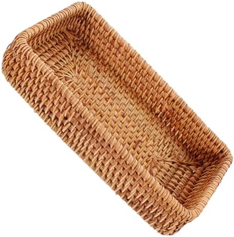 Small Oval Rattan Basket for Bread Fruit and Snack Serving by MAGICLULU