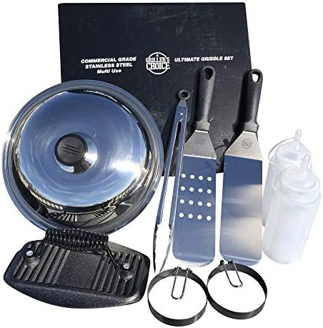 Grillers Choice- Ultimate Griddle Accessories Set- Metal Spatula Set for Flat top Grills, Commercial Heavy Duty Stainless Steel,Flat Top,Hibachi,Grilling- Designed By Chef and BBQ Judge by GrillersChoice